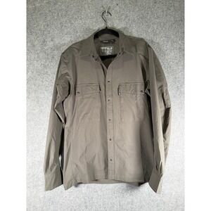 TrueWerk Cloud LS Shirt Technical Workwear Mens Medium Button Up Gray Outdoor